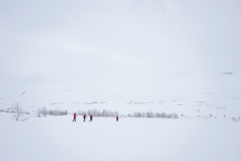 Trekking through the isolated Arctic on Day 4. (Photo by Brodie Hood/Comic Relief)